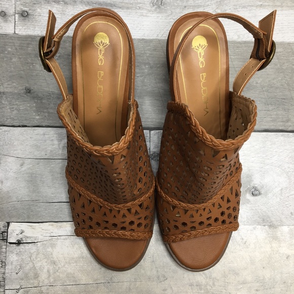 Big Buddha Basket Weave Chunky Block Heel Sandals - Picture 3 of 8